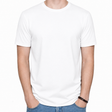 Mens Cotton Stretch T-Shirt - White (Plain Slim/Skinny Fitted Top)