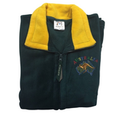 AUSTRALIA Full Zip Fleecy Jumper Jacket Australian Day Aussie Souvenir Fleece - Green/Gold