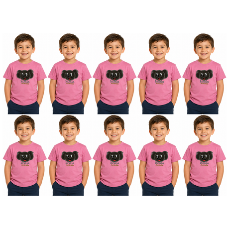10x Kids Koala Australia T-Shirt Bulk Pack - Light Pink (100% Cotton Childrens Souvenir Gift Top)