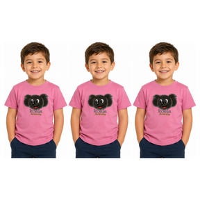 3x Kids Koala Australia T-Shirt Pack - Light Pink (100% Cotton Childrens Souvenir Gift Top)