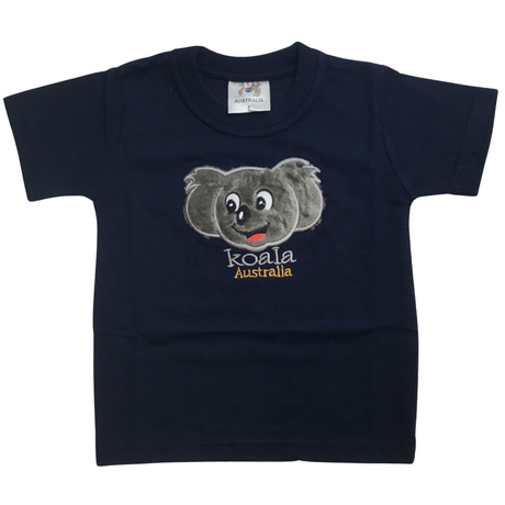 Kids KOALA AUSTRALIA T Shirt Tee Souvenir Gift Childrens Child 100% Cotton Top - Navy