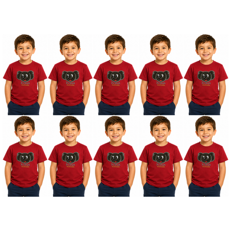 10x Kids Koala Australia T-Shirt Bulk Pack - Red (100% Cotton Childrens Souvenir Gift Top)
