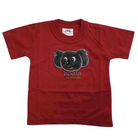 Kids KOALA AUSTRALIA T Shirt Tee Souvenir Gift Childrens Child 100% Cotton Top - Red