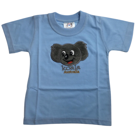 Kids KOALA AUSTRALIA T Shirt Tee Souvenir Gift Childrens Child 100% Cotton Top - Sky Blue