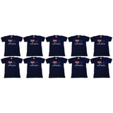 10x Adults Blue Australian Flag T-Shirt Bulk Pack - 100% Cotton Souvenir Gift
