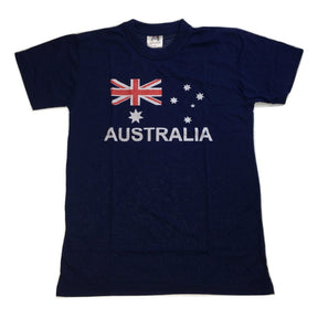 Adults Blue Australian Flag T-Shirt - 100% Cotton Souvenir Gift