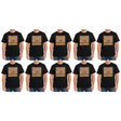 10x Adults Australian Aboriginal Art T-Shirt Bulk Pack - Black (100% Cotton Souvenir Gift)