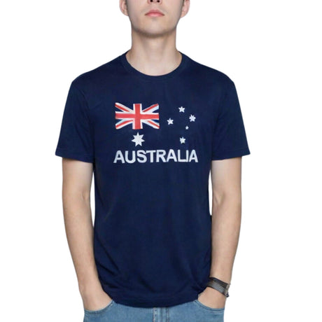 3x Adults Australian Flag T-Shirt Pack - Blue (100% Cotton Souvenir Gift)