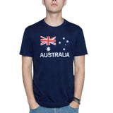 Adults Blue Australian Flag T-Shirt - 100% Cotton Souvenir Gift
