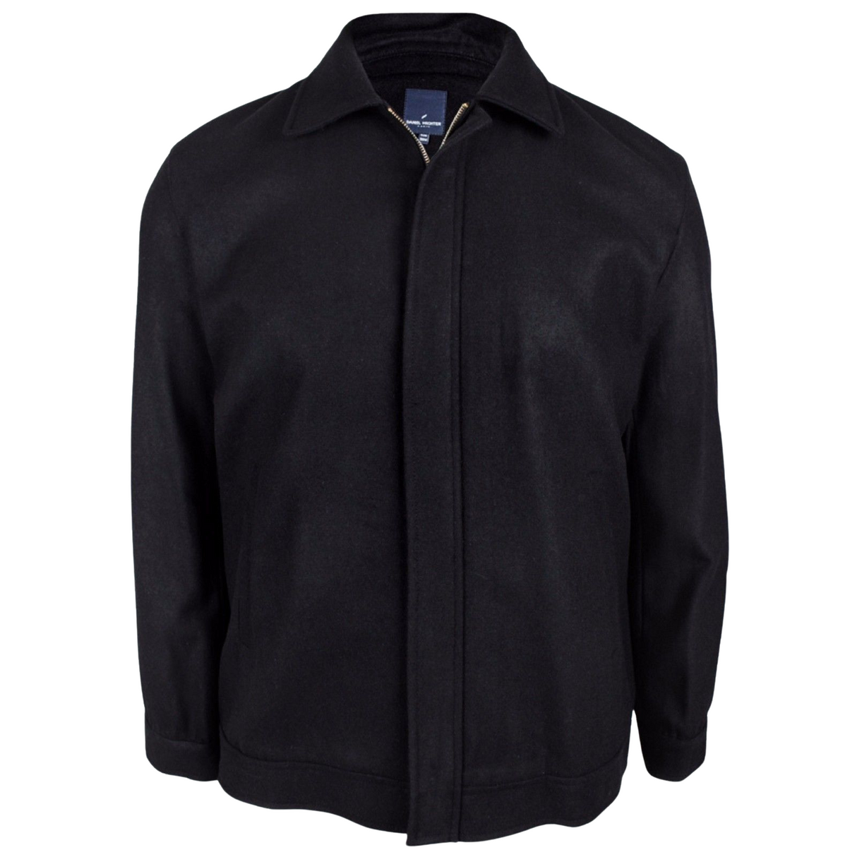 DANIEL HECHTER EURO Melton Jacket Wool Blend Coat Full Zip Lined Blazer B3RZEURO - Black