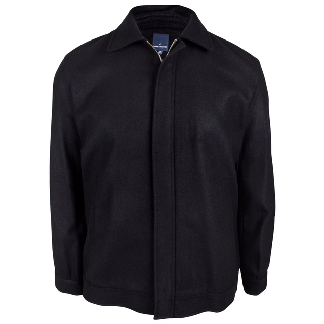 DANIEL HECHTER EURO Melton Jacket Wool Blend Coat Full Zip Lined Blazer B3RZEURO - Black