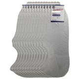 12 Pairs No Show Bamboo Socks Bulk Pack - White (Non-Slip Low Cut Invisible Footlet Socks)