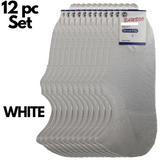 12 Pairs No Show Bamboo Socks Bulk Pack - White (Non-Slip Low Cut Invisible Footlet Socks)