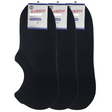 3x Pairs No Show Bamboo Socks Non-Slip Heel Grip Low Cut Invisible Footlet New - Black - 11-14