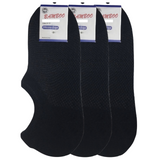3x Pairs No Show Bamboo Socks Non-Slip Heel Grip Low Cut Invisible Footlet New - Black - 11-14