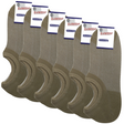 6x Pairs No Show Bamboo Socks Non-Slip Heel Grip Low Cut Invisible Footlet New - Beige - 11-14