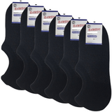 6x Pairs No Show Bamboo Socks Non-Slip Heel Grip Low Cut Invisible Footlet New - Black - 11-14