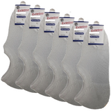 6 Pairs No Show Bamboo Socks Pack - White (Non-Slip Low Cut Invisible Footlet Socks)
