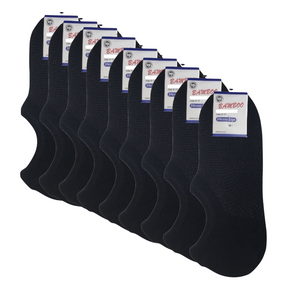 9 Pairs No Show Bamboo Socks Bulk Pack - Non-Slip Low Cut Invisible Footlet Socks - Black