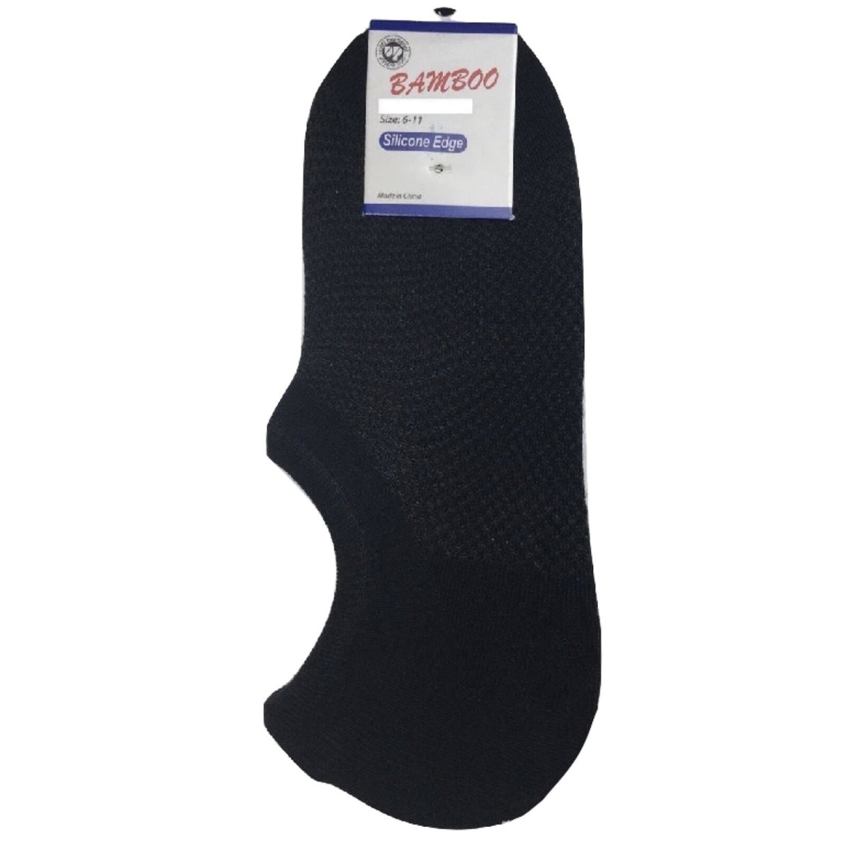 1 Pair No Show Bamboo Socks - Black (Non-Slip Low Cut Invisible Footlet Socks)