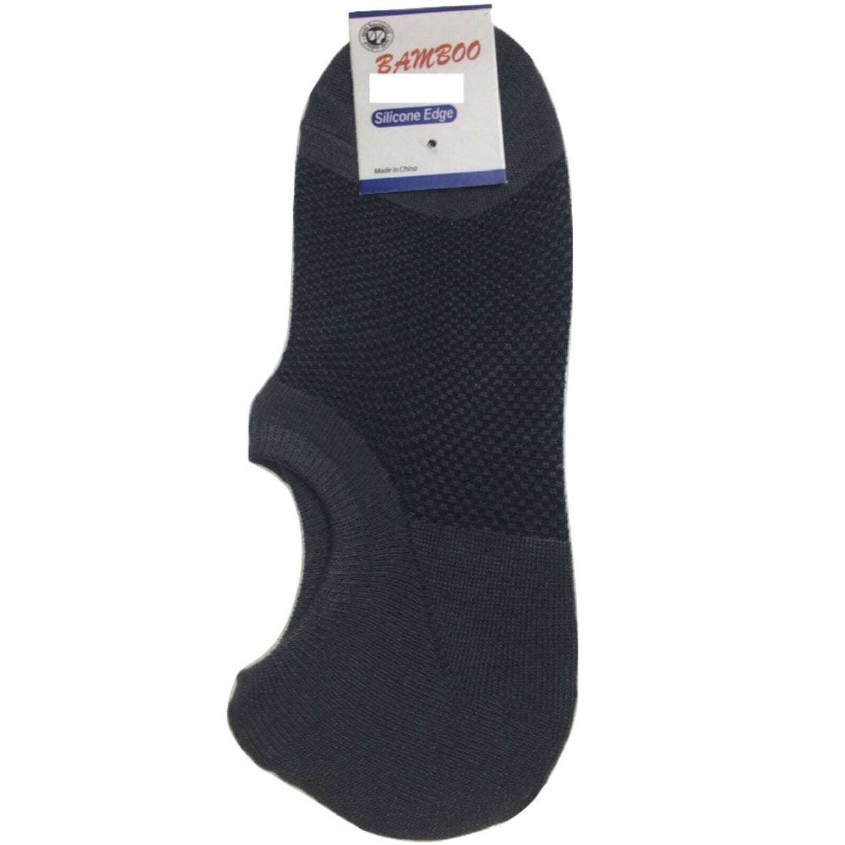 1 Pair No Show Bamboo Socks - Charcoal (Non-Slip Low Cut Invisible Footlet Socks)