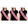 3x Bridesmaid "Hens Party" Hens Night Sash Pack - Pink (Satin Bridal Party Accessory)
