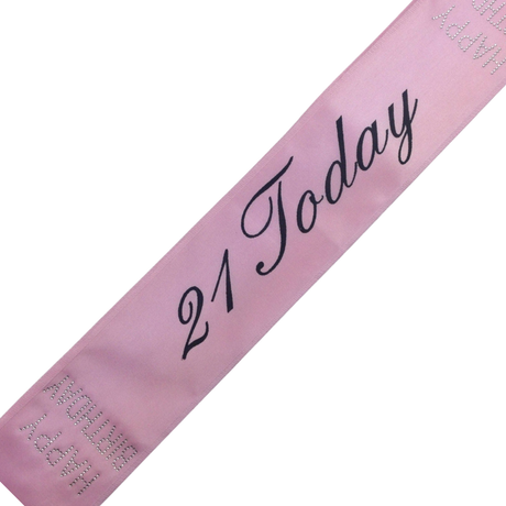 6x 21st Birthday Sash "21 Today" (Pink) Bulk Pack - Girls Night Celebration Party