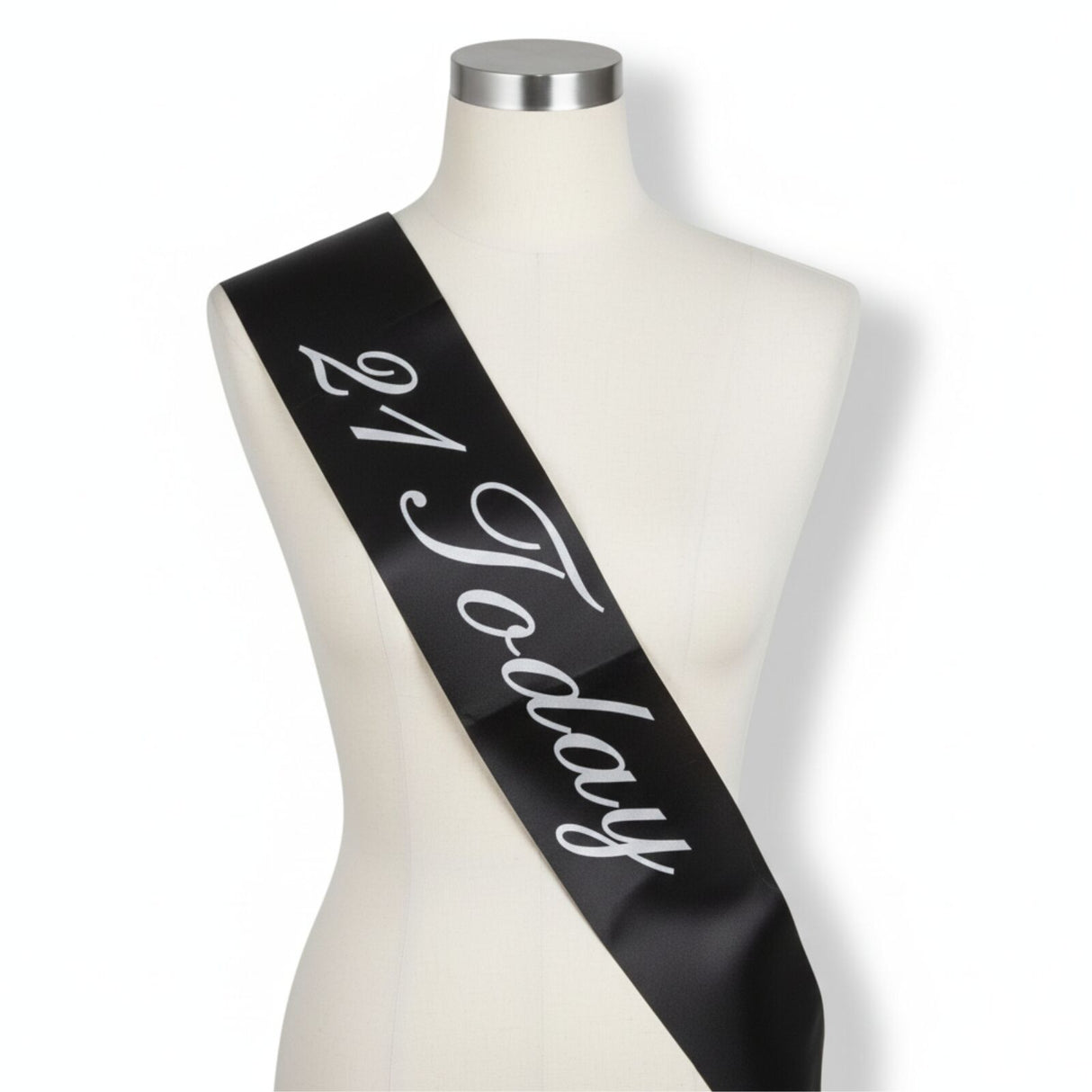 21st Birthday Sash "21 Today" (Black) - Girls Night Celebration Party