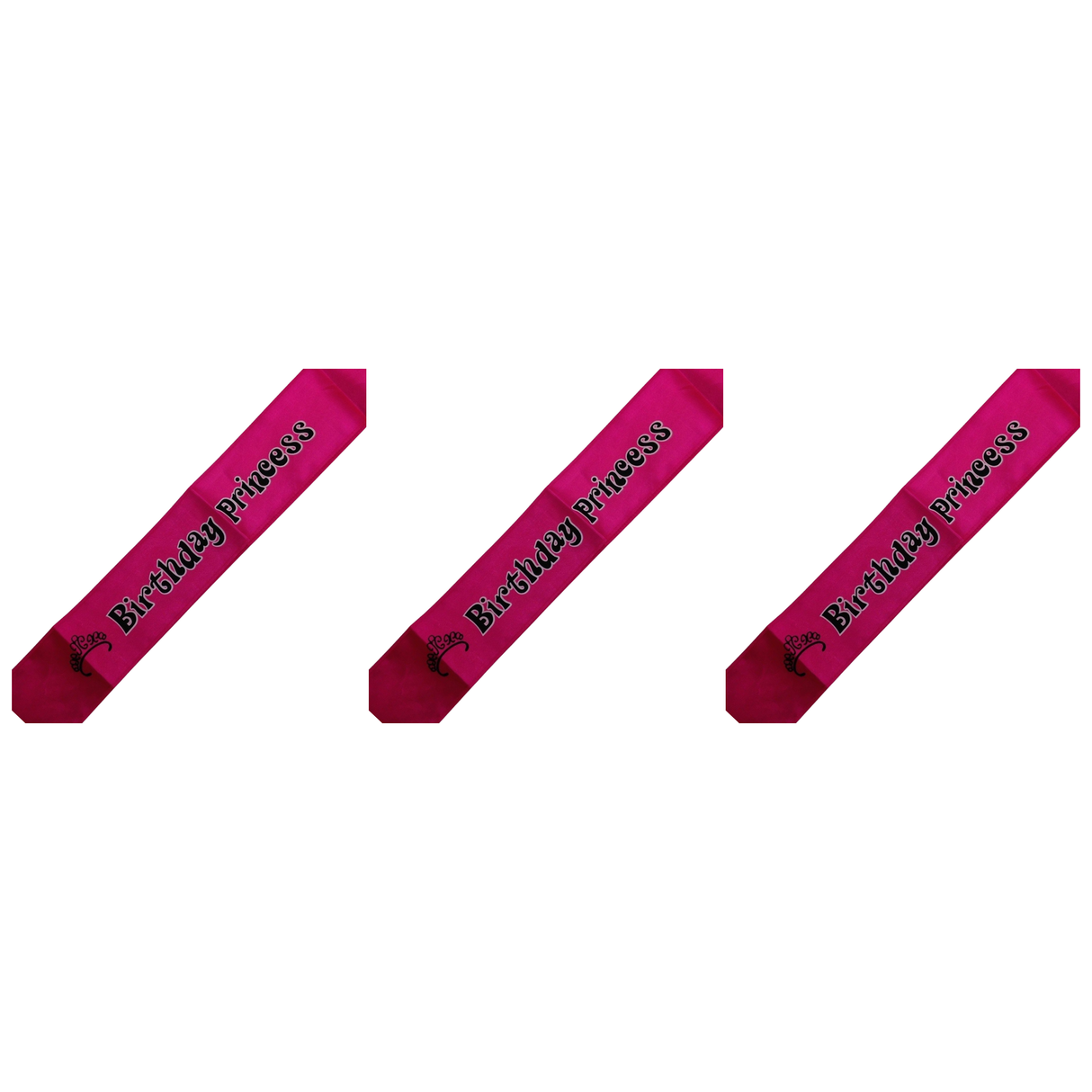 3x Birthday Princess Sash (Hot Pink) Pack - 21st/18th Girls Night Celebration Party