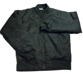 Plus Size Quilted Bomber Jacket - Classic Padded Winter Coat - Bottle Green