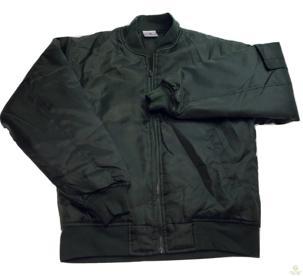 Plus Size Quilted Bomber Jacket - Classic Padded Winter Coat - Bottle Green