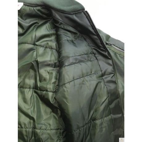 Plus Size Quilted Bomber Jacket - Classic Padded Winter Coat - Bottle Green