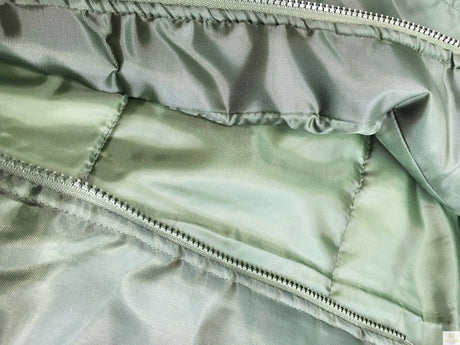 Plus Size Quilted Bomber Jacket - Classic Padded Winter Coat - Bottle Green