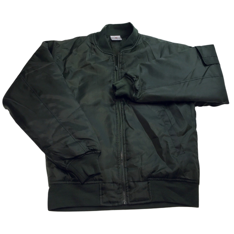 Plus Size Quilted Bomber Jacket - Classic Padded Winter Coat - Bottle Green