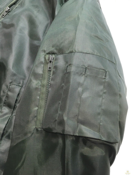 Plus Size Quilted Bomber Jacket - Classic Padded Winter Coat - Bottle Green