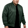 Plus Size Quilted Bomber Jacket - Classic Padded Winter Coat - Bottle Green
