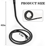 Black 180cm Faux Leather Whip - Cowboy/Riding Costume (Fancy Dress Accessory)