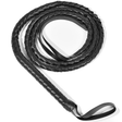 Black 180cm Faux Leather Whip - Cowboy/Riding Costume (Fancy Dress Accessory)