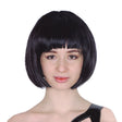 Black Bob Wig - Short Straight Fringe Hair for Cosplay Costume/Fancy Dress Party