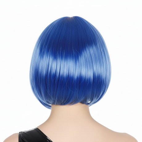 Blue Bob Wig - Short Straight Fringe Hair for Cosplay Costume/Fancy Dress Party