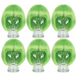 6x Green Bob Wig Bulk Pack - Short Straight Fringe Hair for Cosplay Costume/Fancy Dress Party