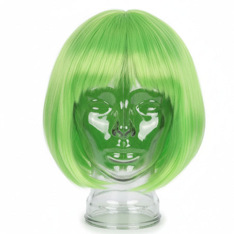 Green Bob Wig - Short Straight Fringe Hair for Cosplay Costume/Fancy Dress Party