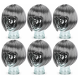 6x Grey Bob Wig Bulk Pack - Short Straight Fringe Hair for Cosplay Costume/Fancy Dress Party