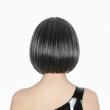 6x Grey Bob Wig Bulk Pack - Short Straight Fringe Hair for Cosplay Costume/Fancy Dress Party