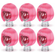 6x Hot Pink Bob Wig Bulk Pack - Short Straight Fringe Hair for Cosplay Costume/Fancy Dress Party