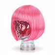 Hot Pink Bob Wig - Short Straight Fringe Hair for Cosplay Costume/Fancy Dress Party