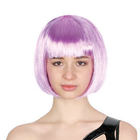 Lilac Bob Wig - Short Straight Fringe Hair for Cosplay Costume/Fancy Dress Party