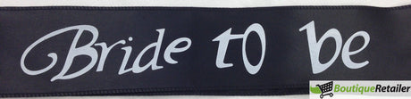 HEN'S NIGHT SASH Party Girls Wedding Bridesmaid Bridal Bride To Be Satin Sashes - Hen Party (Black with Pink Writing)