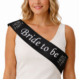 Hens Night Satin Sash Bridal Party Girls Wedding Bride To Be Accessory - Black