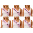 6x Bride To Be Hens Night Sash Bulk Pack - Light Pink (Satin Bridal Party Accessory)